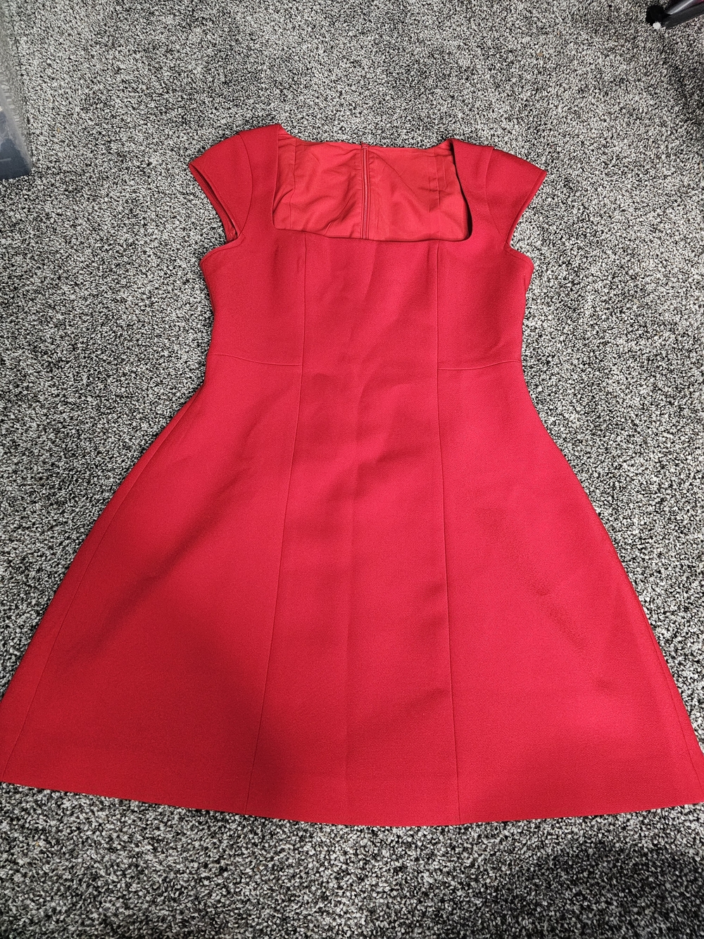 Women’s Red Cap-Sleeve Fit & Flare Mini Dress